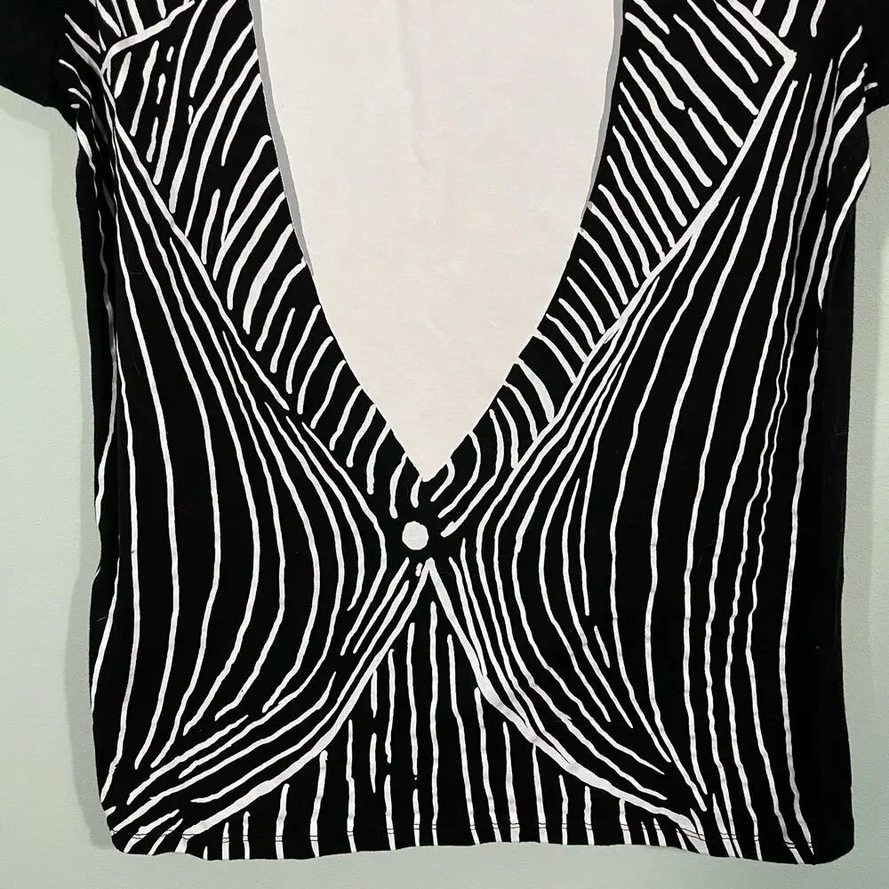 Disney Nightmare Before Christmas Jack Skeleton Tuxedo Hooded T-Shirt Size L